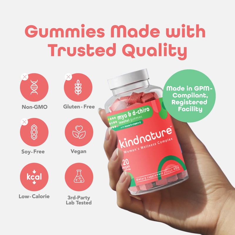 kindnature Myo-Inositol & D-Chiro Inositol Gummies with Vitamin D &