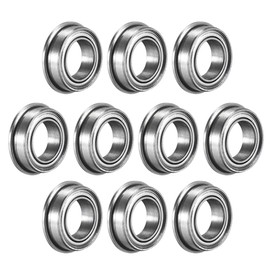 sourcing map MF106ZZ Flanged Ball Bearing 6x10x3mm Double Metal Shielded (GCr15) Chrome Steel Flange Rip Bearings 10pcs