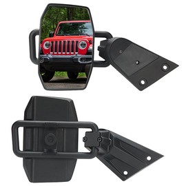 Lifronkit Mirrors Doors Off Compatible with Jeep Wrangler JK JKU 2007-2018, Anti-shake Wide Vision Side View Mirrors for Safe Doors Off Driving, Easy Install and Quick Remove Design