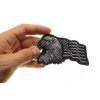 Ivamis Eagle With Waving Flag Black Silver Patriotic Iron on