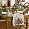 Artoid Mode Planken Trees Deer Ball Christmas Table Runner Winter