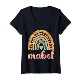 Womens Mabel T-Shirt Mabel Name Birthday Shirt Gift V-Neck T-Shirt
