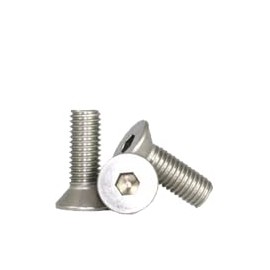 1/4"-20 x 1/2" Flat Head Socket Cap Screws, 18-8 Stainless Steel, Coarse Threads, Fully Threaded, 25 Pack