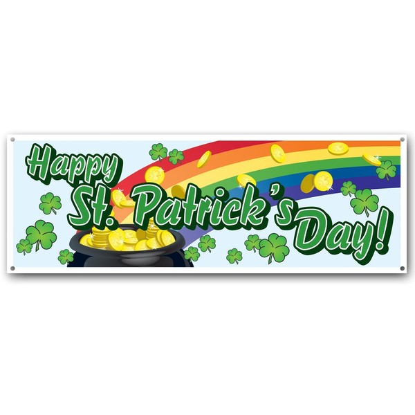 Happy St Patrick's Day Sign Banner Party Accessory (1 count) (1/Pkg)