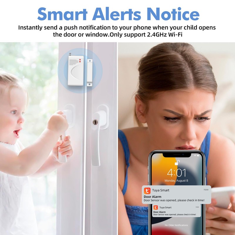 WIFI Alarm Home Security System,Wireless Burglar Alarm System with Loud