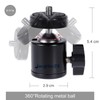 Tripod Mini Ball Head Mount with Removable 1/4" Hot Shoe