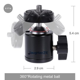 Tripod Mini Ball Head Mount with Removable 1/4" Hot Shoe Adapter 360° Swivel Camera Brackets BallHead Stand Support Camera Holder