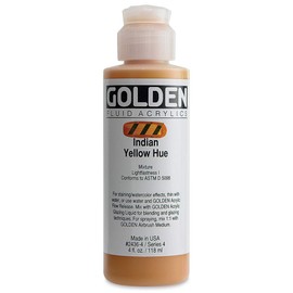 4 Oz Historical Fluid Acrylic Hues Paint Color: Indian Yellow Hue