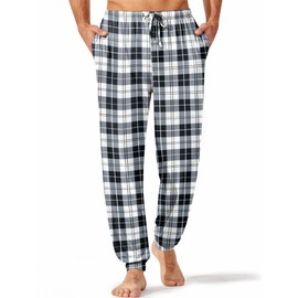 Ekouaer Men's Pajama Pants, Lightweight Loungewear, Comfy Jogger Sleep Pant Long Pj Bottoms with Drawstring & Pockets