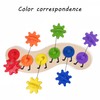 LUIBOSAI Rainbow Caterpillar Gear Toy, Teaches Color Names & Matching-