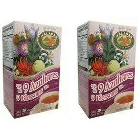 Malabar Te 9 AZAHARES 60 Tea Bags Zapote Blanco,Pasiflora,Toronjil,Flor de Manita,tila