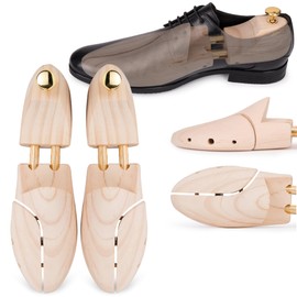SULPO Shoe Tree Men & Women Made of Pine Wood - Shoe Shaper Wood - Wooden Shoe Stretcher - For Longer Durability of Your Shoes - Elegant Design, beige