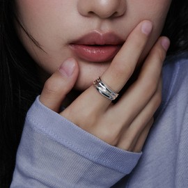 [D.Silver] Silver 925 Ocean Symphony Ring Silver M (No. 13) / [D.Silver] 실버925 오션 심포니 반지 실버  M(13호)
