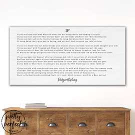 Pretty Perfect Studio If Poem Rudyard Kipling on Canvas Wall Art 20"x40"