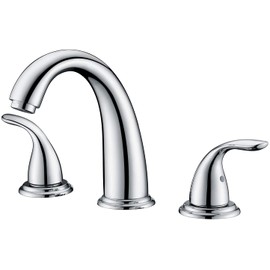 sumerain 2 Handle Widespread Roman Tub Faucet with Valve Chrome Finish, High Flow