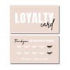 Eyelash Extension Loyalty Card, 10-Punch Reward System, Black and Pink