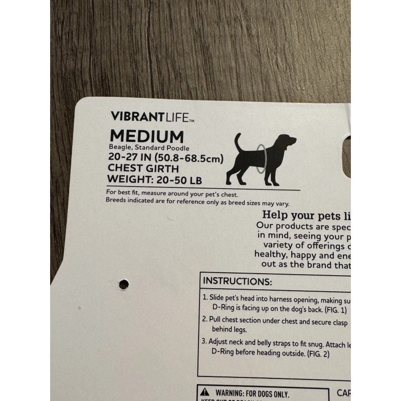 Vibrant Life Mesh Adjustable, Reflective Dog Harness, Black, Medium Paw