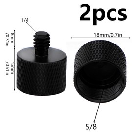 SAVITA 2pcs Mic Foot Adapter Screw Thread Adapter 5/8 to 1/4 Tripod Screw Adapter for Camera Monitor Microphone Stand