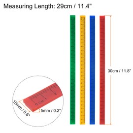 sourcing map 5pcs Whiteboard Magnetic Ruler 29cm Metric Blackboard Straight Rulers Office Measuring Tools