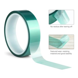 TOUSEN 0.05 ×10mm × 108FT PET High-Temperature Green Tape – Heat Transfer Tape for Heat Sublimation Press Vinyl - Easy Peel-Off Residue-Free, Electronics, Automotive & Industrial Use
