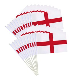 20 Pcs England Flag - Outdoor Saint George's Cross Flag for St George's Day Hand Held Small Flags Decorations, England football fan accessories & Garden Parties (30 x 21cm)