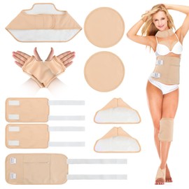 Focenat 10 Stück Castor Oil Pack, Rizinusöl Wickel, Castor Oil Wrap, Wiederverwendbare Rizinusöl Packungen Set für Leber, Hilft Beim Schlafen, Bauchmuskeln, Verbessert die Durchblutung, Verdauung