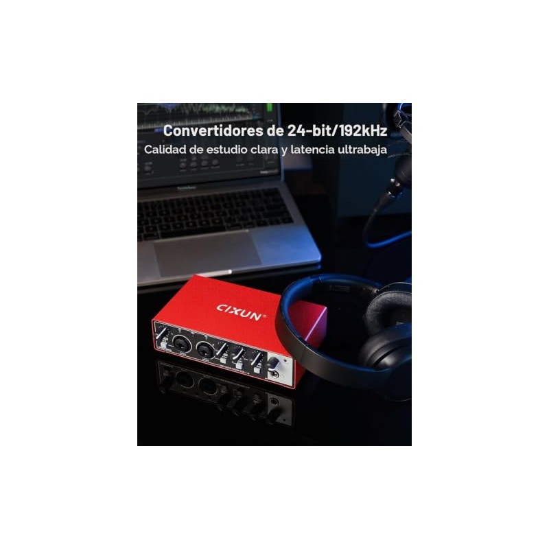 Interfaz de audio USB-C 2x2 CIXUN para grabación de PC/Mac