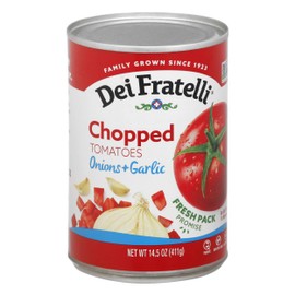 Dei Fratelli Chopped Tomatoes with Onion & Garlic - All Natural - 5th Generation Recipe (14.5 oz. cans; 12 pack)