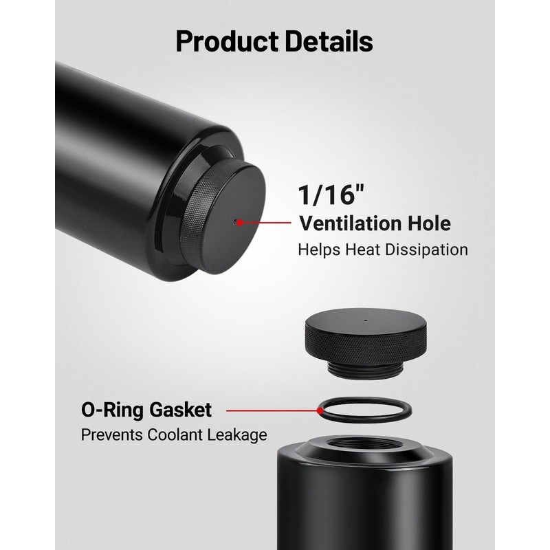 EVIL ENERGY Coolant Overflow Tank, Radiator Overflow Bottle 800ml Aluminum