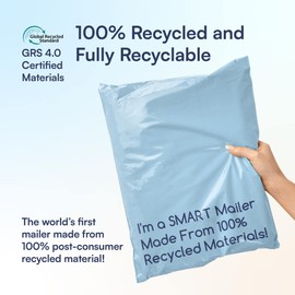 200 Count, 10x13 inch 100% Recycled Poly Mailers Eco Friendly Packaging Envelopes Supplies Mailing Bags 2.5 Mil Thick - SMART Mailer