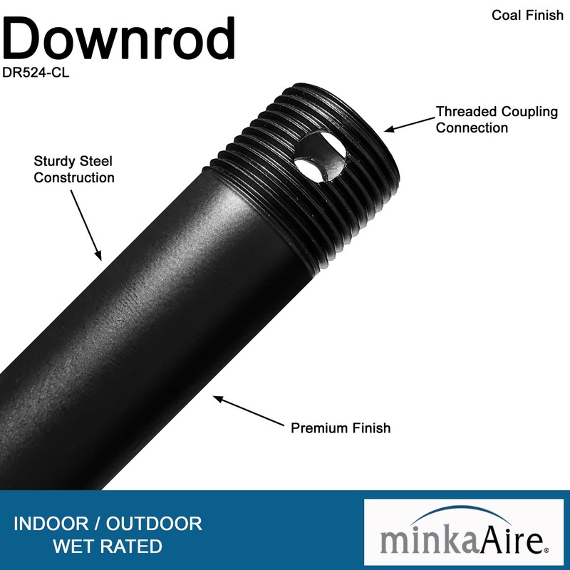 Minka-Aire 24 Inch Ceiling Fan Downrod - Coal - DR524-CL