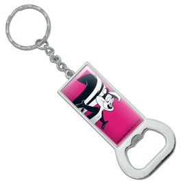 Looney Tunes Pepe Le Pew Keychain Rectangle Chrome Plated Metal Bottle Cap Opener