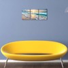 Pyradecor 3 Panels Blue Beach Sunrise White Wave Pictures Painting