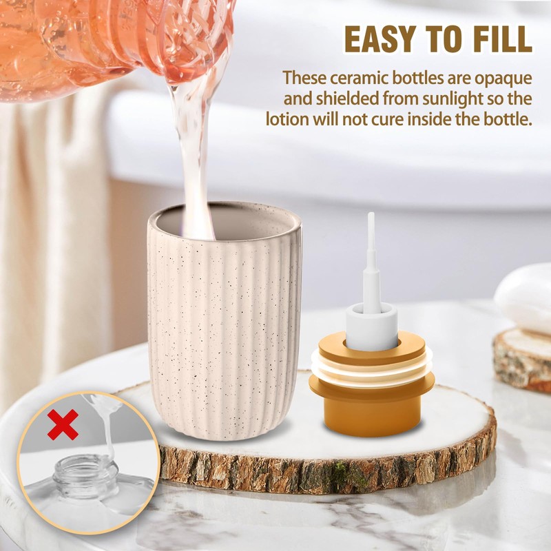 Ceramic Foaming Soap Dispenser, 12 oz Bathroom Foam Hand Soap