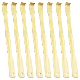 LEKEFETO 8 Stück Holz Rückenkratzer, Holzmassagegerät Rückenkratzer, Bambus Holz Rückenkratzer, Rckenkratzer mit langem Griff für Sofortige Linderung von Juckreiz Körper Entspannung