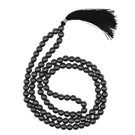 Amazing Gemstone Hematite Buddhist Prayer Beads Japa Mala with 108 Meditation Beads (Without Knots)