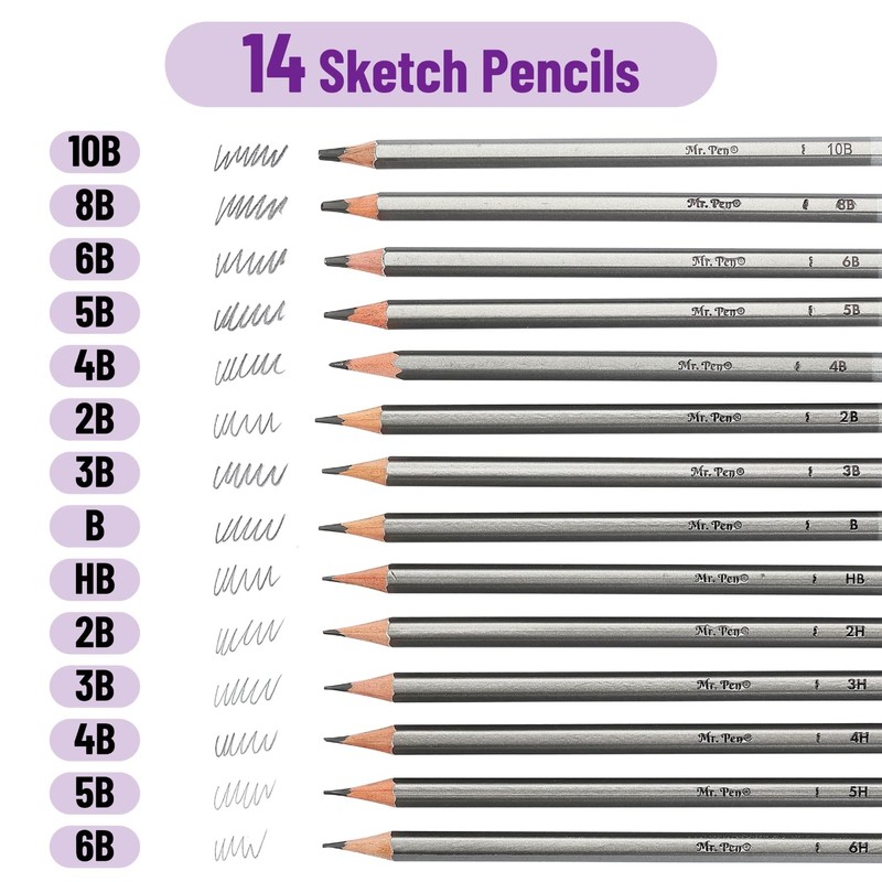 Mr. Pen- Sketch Pencils for Drawing, 14 Pack, Drawing Pencils,
