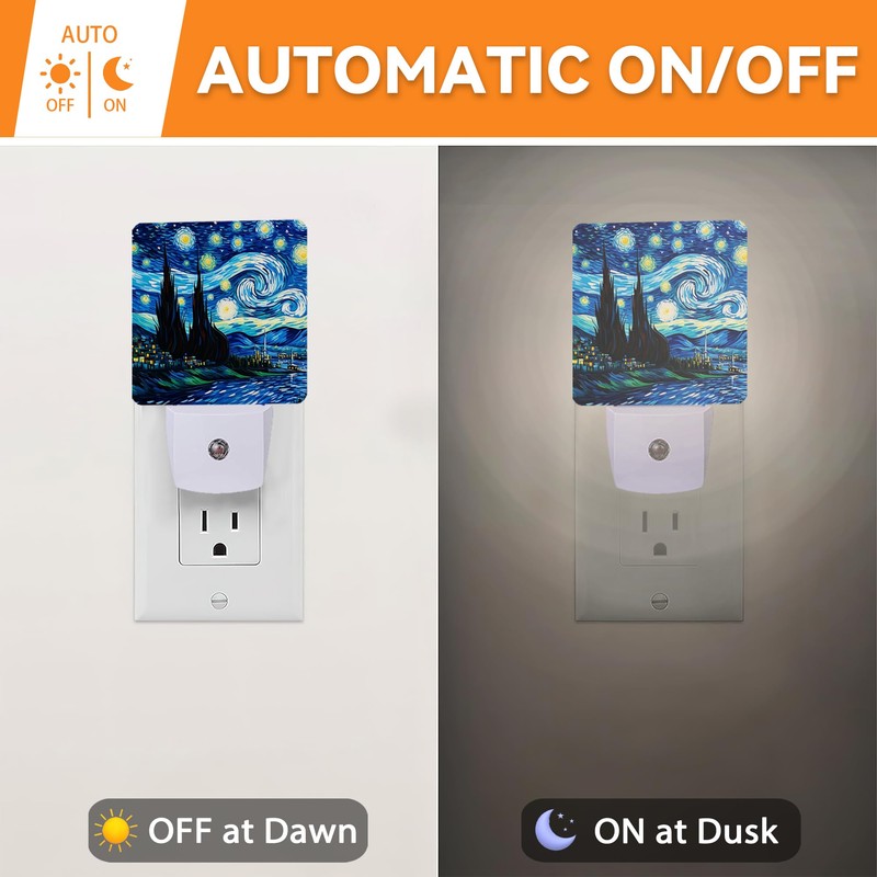 Van Gogh Starry Night Night Lights Plug into Wall Decorative