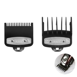 Hair Clipper Metal Clip Guard with Metal Clip 1/16" (1.5mm) & 3/16" (4.5mm) Replacement Ring Guard Attachment Compatible with Wahl 0.5 & 1.5 Cordless Hair ClippersProfessional Grade (Black)