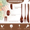 Geiserailie 12 Pcs Wooden Utensils for Eating Wooden Spoon Fork