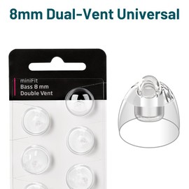 Oticon Hearing Aid Domes, Minifit Bass 8MM Double Vent Domes for Oticon Replacements, Universal Hearing Aid Supplies and Accessories，Oticon Prowax Minifit，Resound Hearing Aid Domes(2-Pack/20 Pcs)