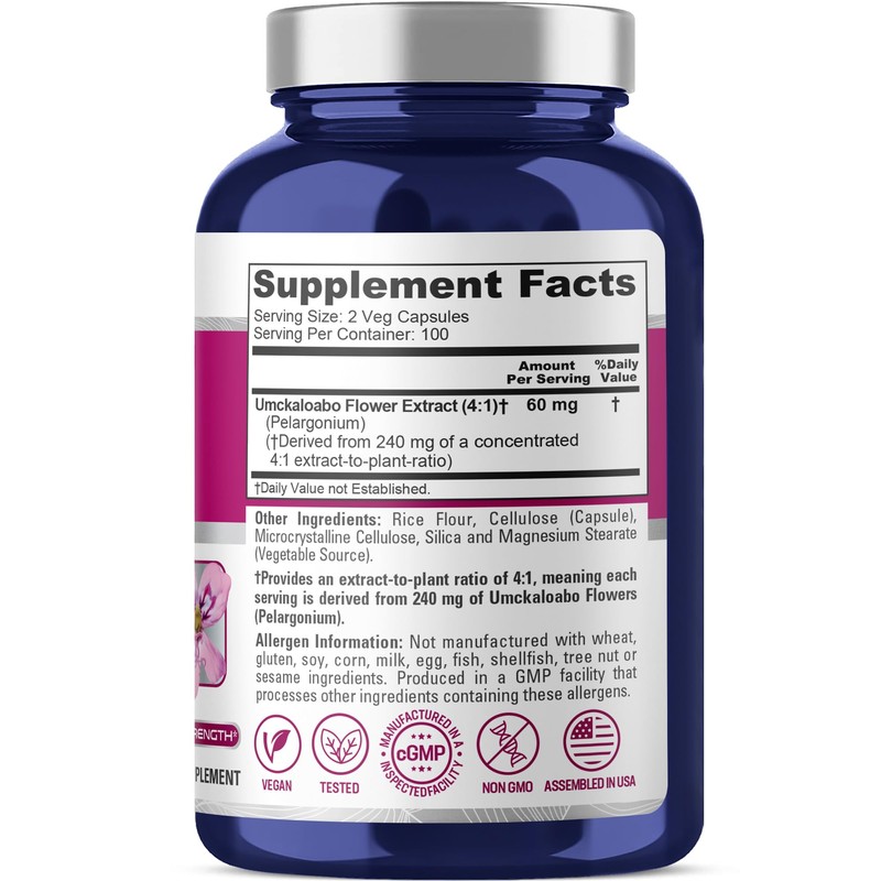 NusaPure Umckaloabo 4:1 Extract, 60 mg Equivalent to 240 mg