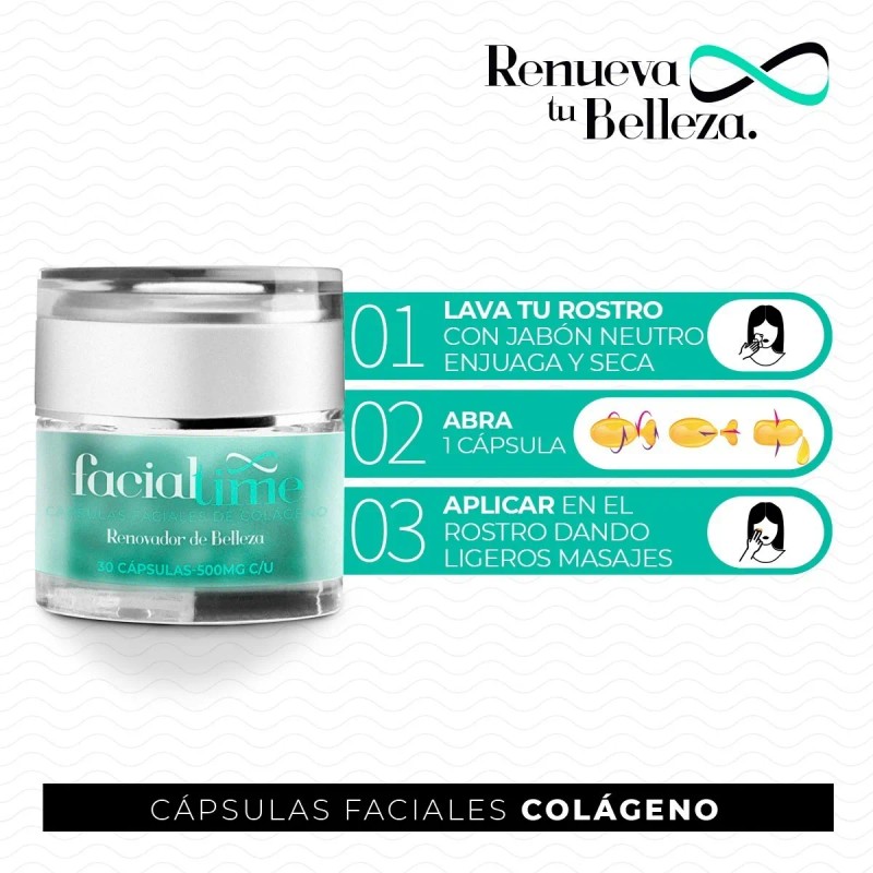 Facial Time Kit 4 Cápsulas Vitamina C + Colágeno +
