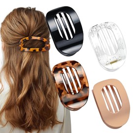 4 stücke Entenschnabel Haarspange,2025 Neu Hair Clips,Einfach Elegante Entenschnabel Haarspange,Flach Sicherer Halt Innenzähne Haar Krallen Haarklammer für Mädchen Frauen Dickes Dünnes Haar (D)