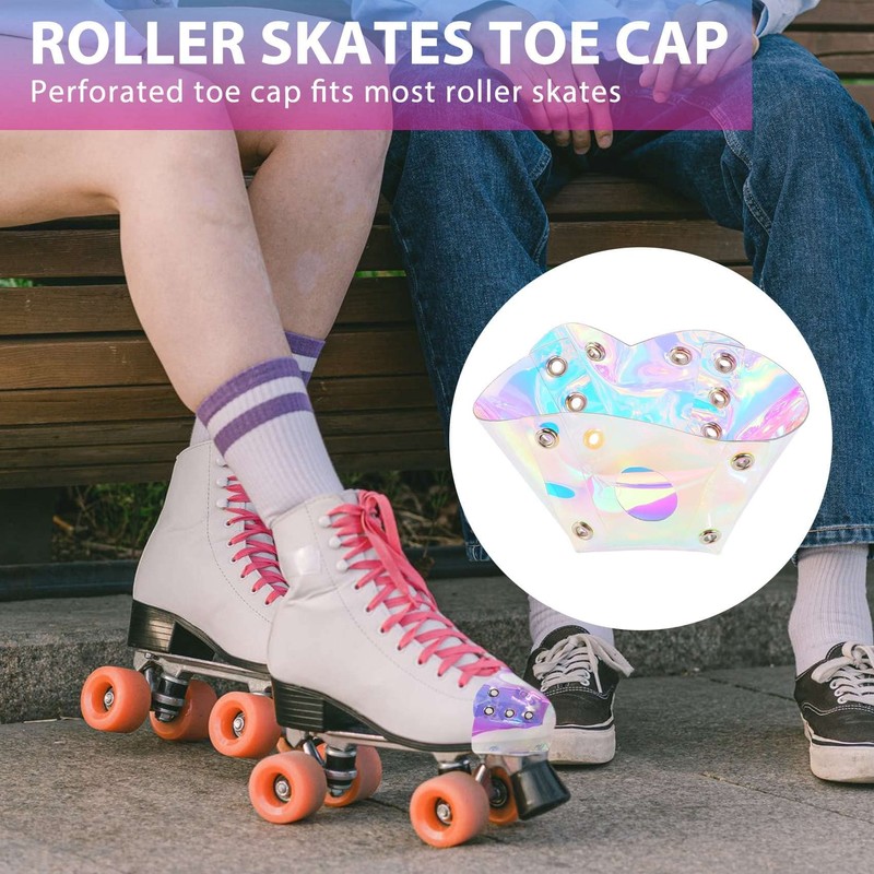 Lrtzizy 4Pcs Skate Toe Guards Vegan Faux PVC Roller Skate
