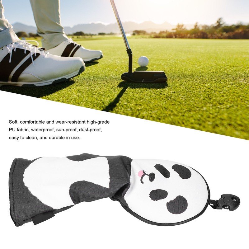 PU Leather Golf Wood Head Covers Waterproof Cartoon Thicken Plush