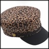 White Fang CZ208 Women's Marine Cap, Leopard Print, Newsquet, Black,