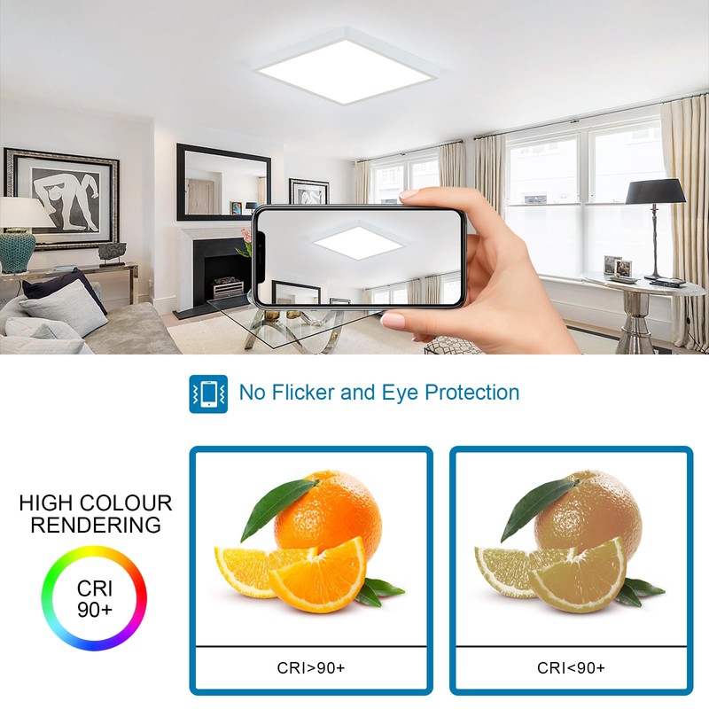 DELIPOP 12 inch Dimmable LED Flush Mount Ceiling Light Fixture