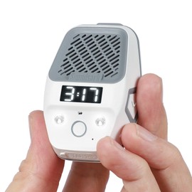 Soundsark Wearable Bluetooth Speaker,Clip-on Waterproof Wireless Portable Speakers with Lighting,Clock,Built-in Microphone Wearable Speaker for Answering Calls and Playing Music(White)