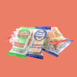 Sweetzo Jumbo Prefilled Easter Eggs, Pickle, Macaroni and Cheese, and Hot Dog Individually Wrapped Gummies, Basket Stuffer Candies, Candy That Looks like Food, 2.15 Ounces (Pack of 2)